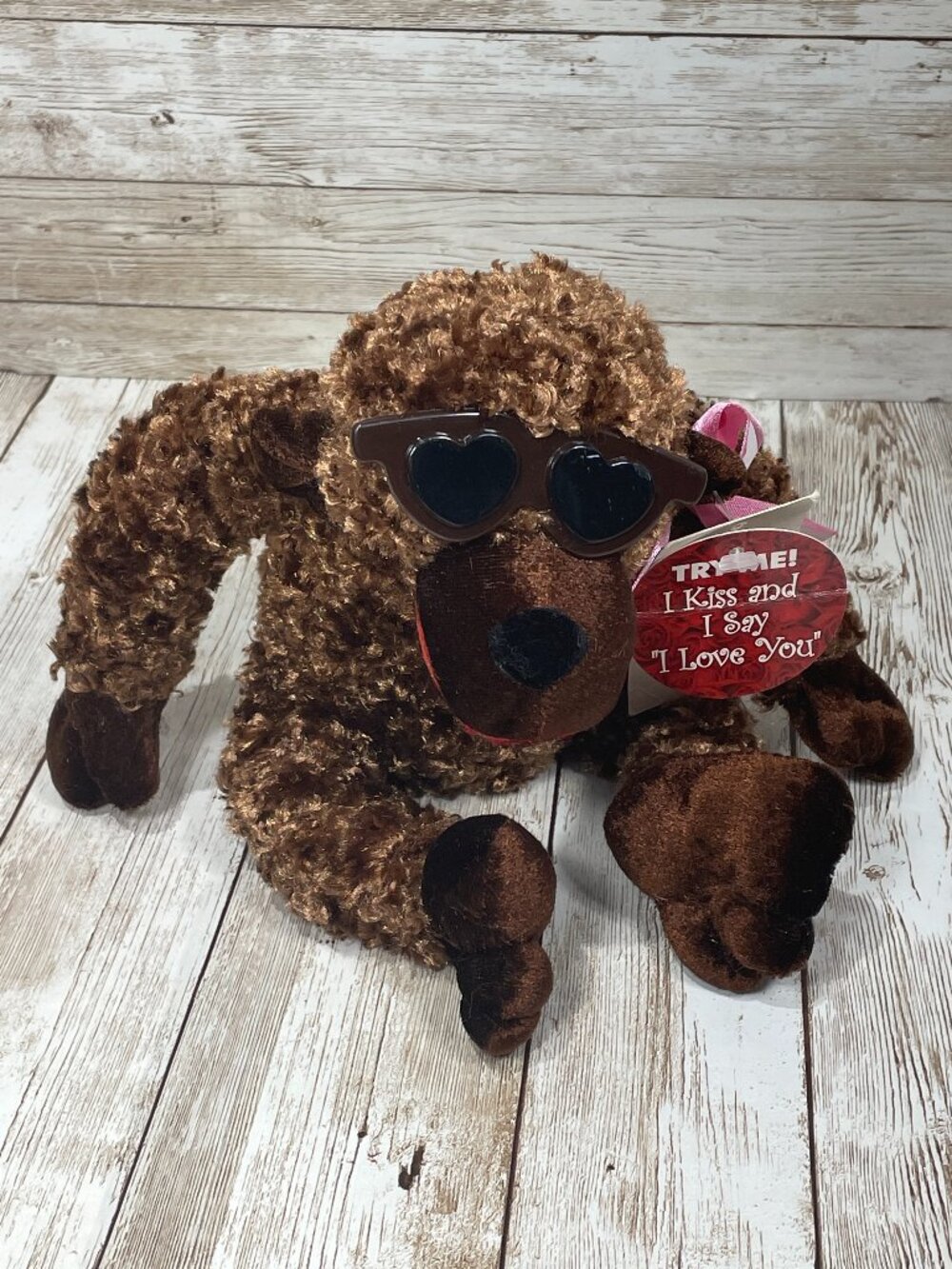 DANDEE Valentine's Day Gorilla Heart Glasses Blows Kiss Says I Love You 9" NWT